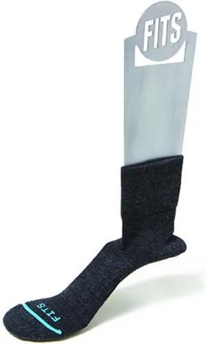 FITS Performance Trail – Outdoor Quarter-Length Socks for Trail Running, Hiking, Camping, Trekking, Fishing, Charcoal, M