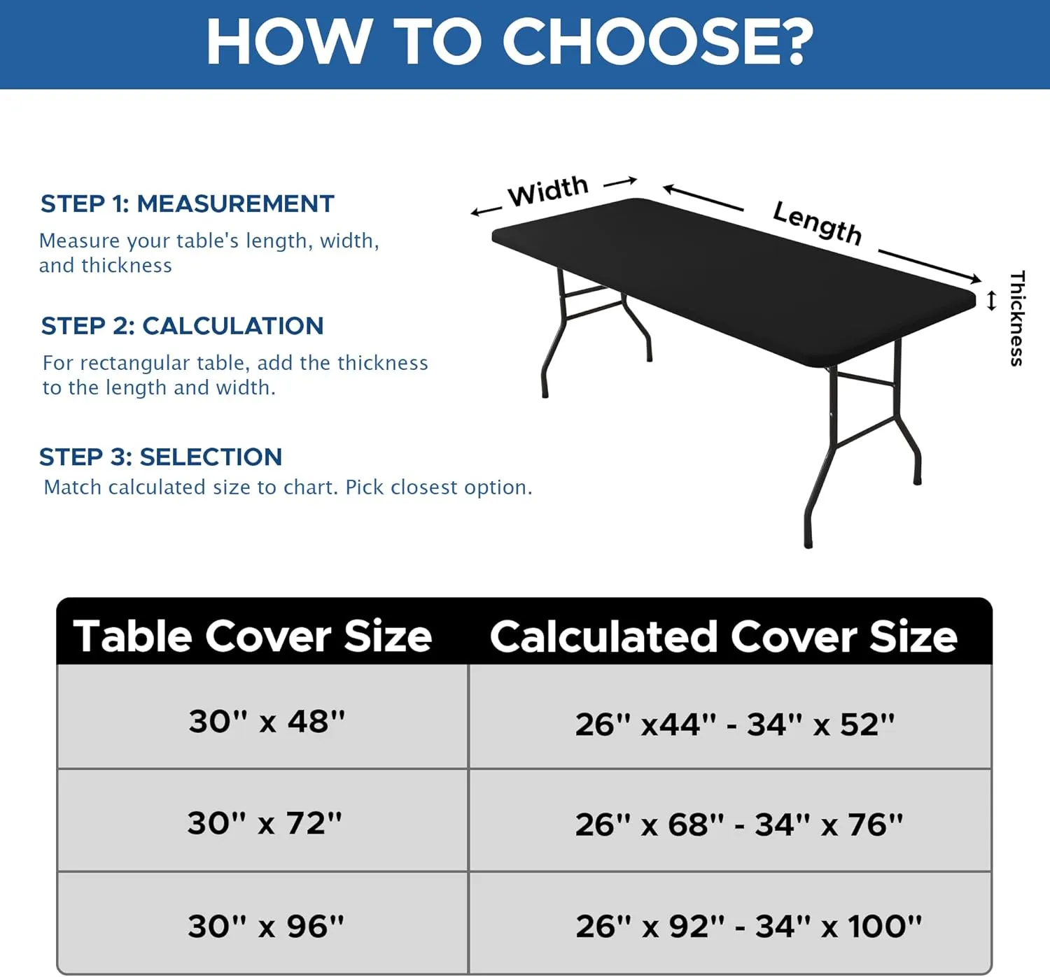 Fitted Tablecloth for 8 Foot Rectangle Tables-6 Pack Black Elastic Outdoor Picnic Table Cover-Spandex Stretch Folding Table Cloths 8ft for Camping Dining Room Patio Kitchen Banquet Party
