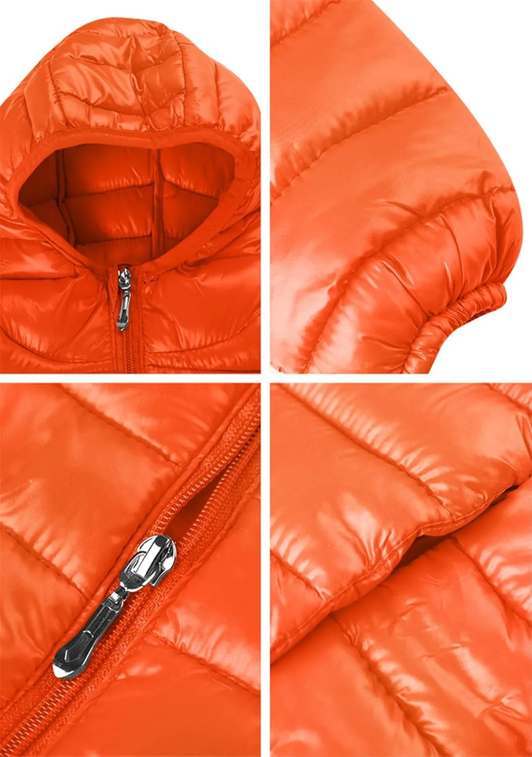 FLITAY Kid Winter Looser Fit Hooded Down Jacket Lightweight Warm Packable Jacket with Pocket