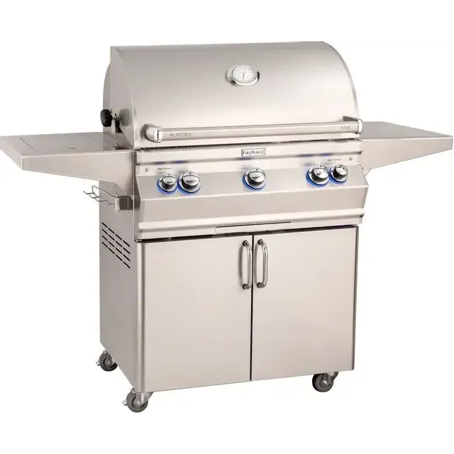 FM A540s Aurora 30" Portable Grill with Analog Thermometer and Flush Mounted Single Side Burner, NG - A540S7EAN62