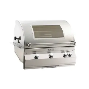 FM A660i Aurora 30" Built-In Grill with Analog Thermometer, Rotisserie Backburner, Infrared Burner and Magic View Window, NG - A660I8LANW