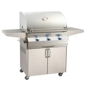 FM A660s Aurora 30" Portable Grill with Analog Thermometer and Flush Mounted Single Side Burner, LP - A660S7EAP62