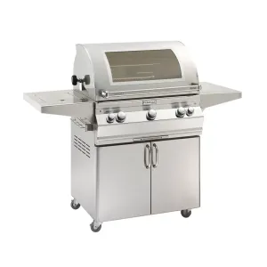 FM A660s Aurora 30" Portable Grill with Analog Thermometer, Flush Mounted Single Side Burner, Rotisserie Backburner, Infrared Burner and Magic View Window, NG - A660S8LAN62W