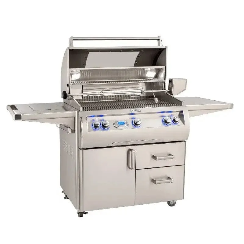FM E790s Echelon 36" Portable Grill with Digital Thermometer and Flush Mounted Single Side Burner, LP - E790S8E1P62