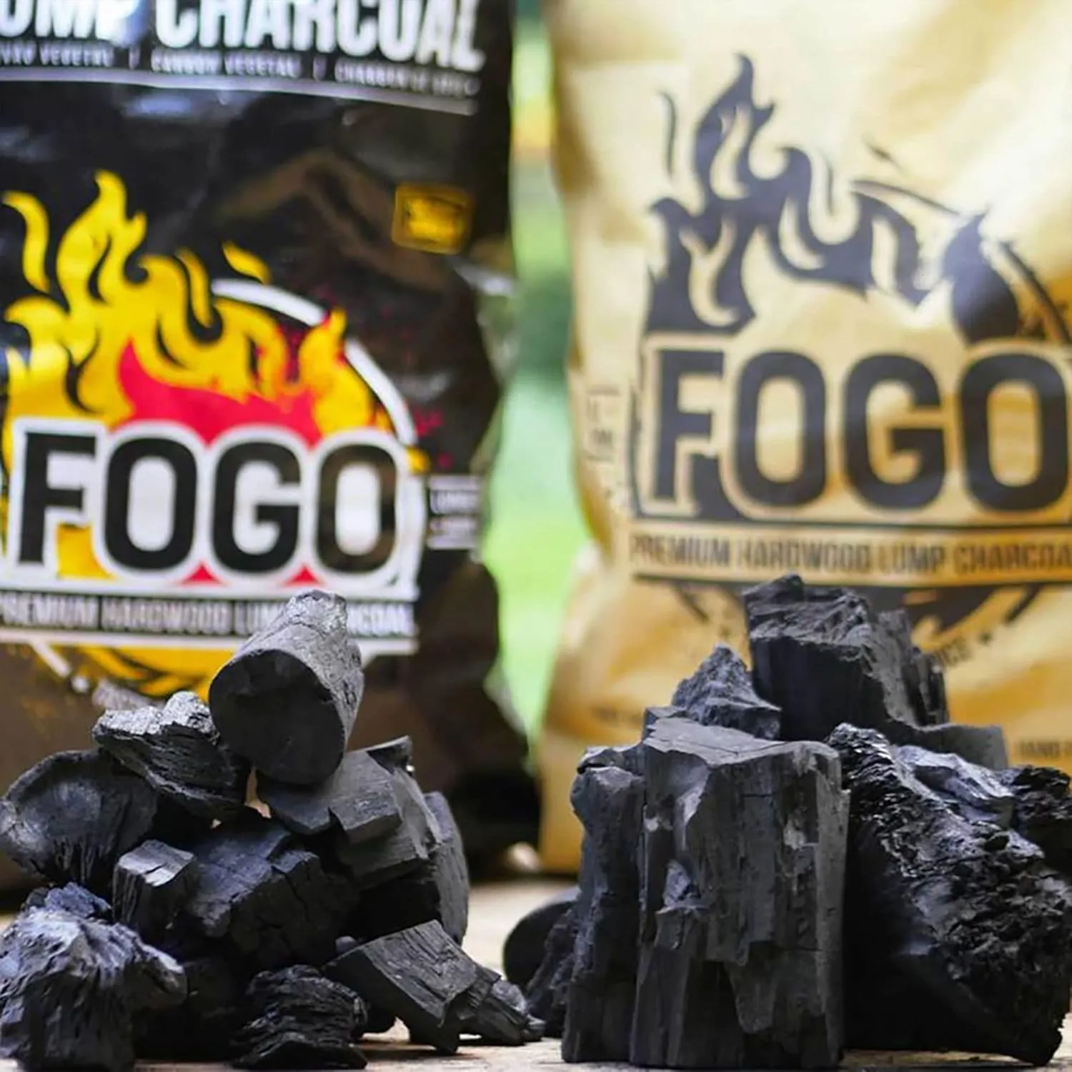 FOGO Premium Oak Restaurant Grade All-Natural Hardwood Medium and Small Sized Lump Charcoal for Grilling and Smoking, 17.6 Pound Bag, 2-Pack