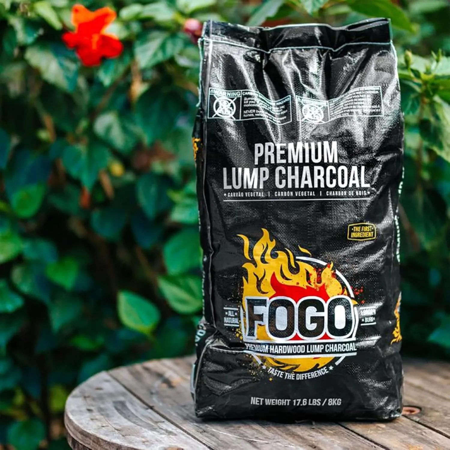 FOGO Premium Oak Restaurant Grade All-Natural Hardwood Medium and Small Sized Lump Charcoal for Grilling and Smoking, 17.6 Pound Bag, 2-Pack