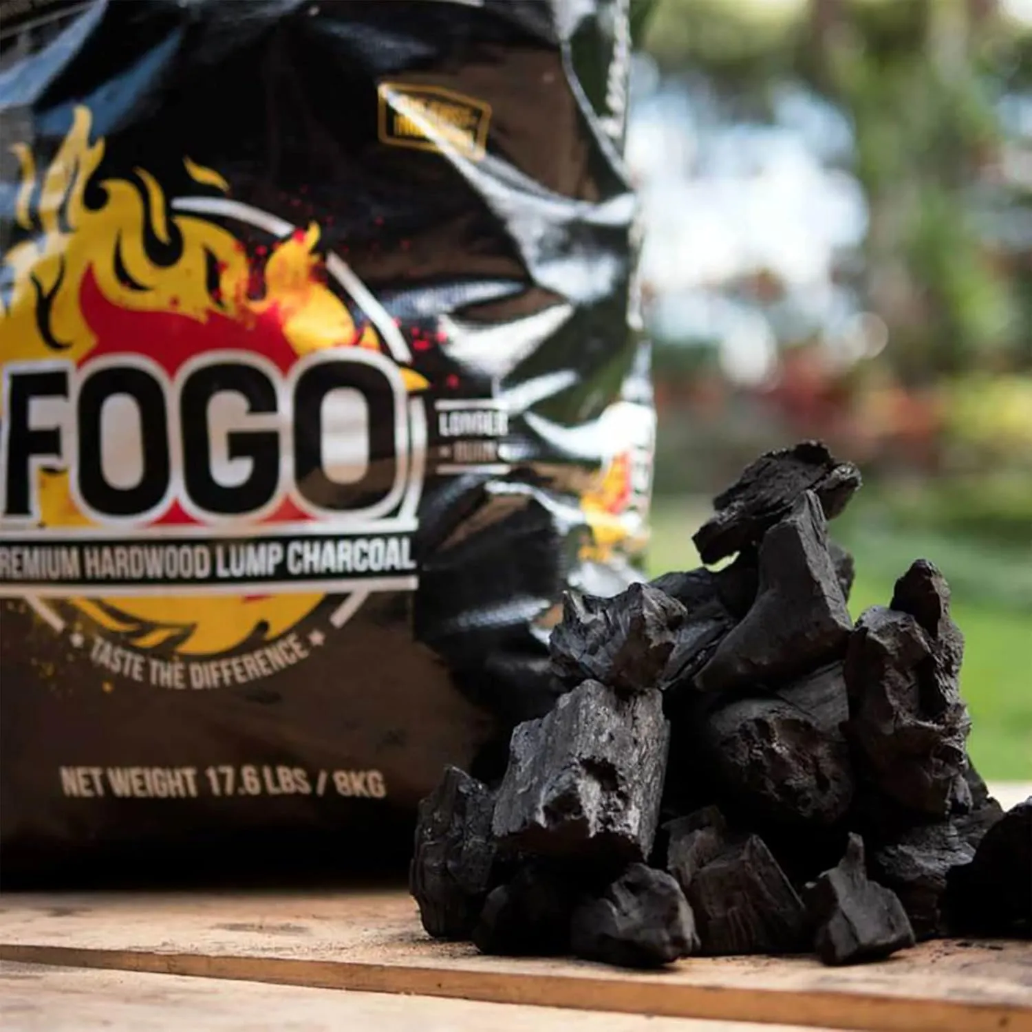 FOGO Premium Oak Restaurant Grade All-Natural Hardwood Medium and Small Sized Lump Charcoal for Grilling and Smoking, 17.6 Pound Bag, 2-Pack