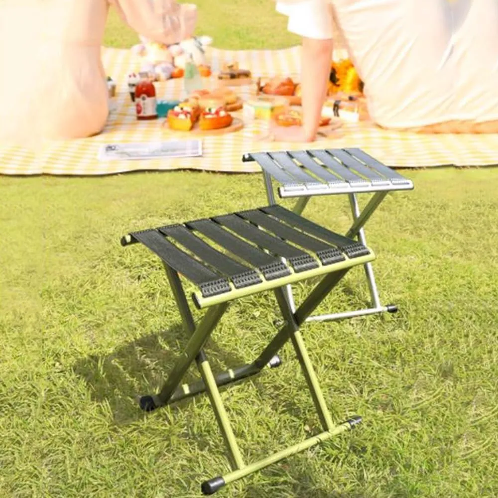 Foldable Small Bathroom Stool, Portable Fishing Stool, Metal Folding Seat Camping Stool, Compact Low Stool for Hunting Bathroom Backyard Garden(Silver,Small)