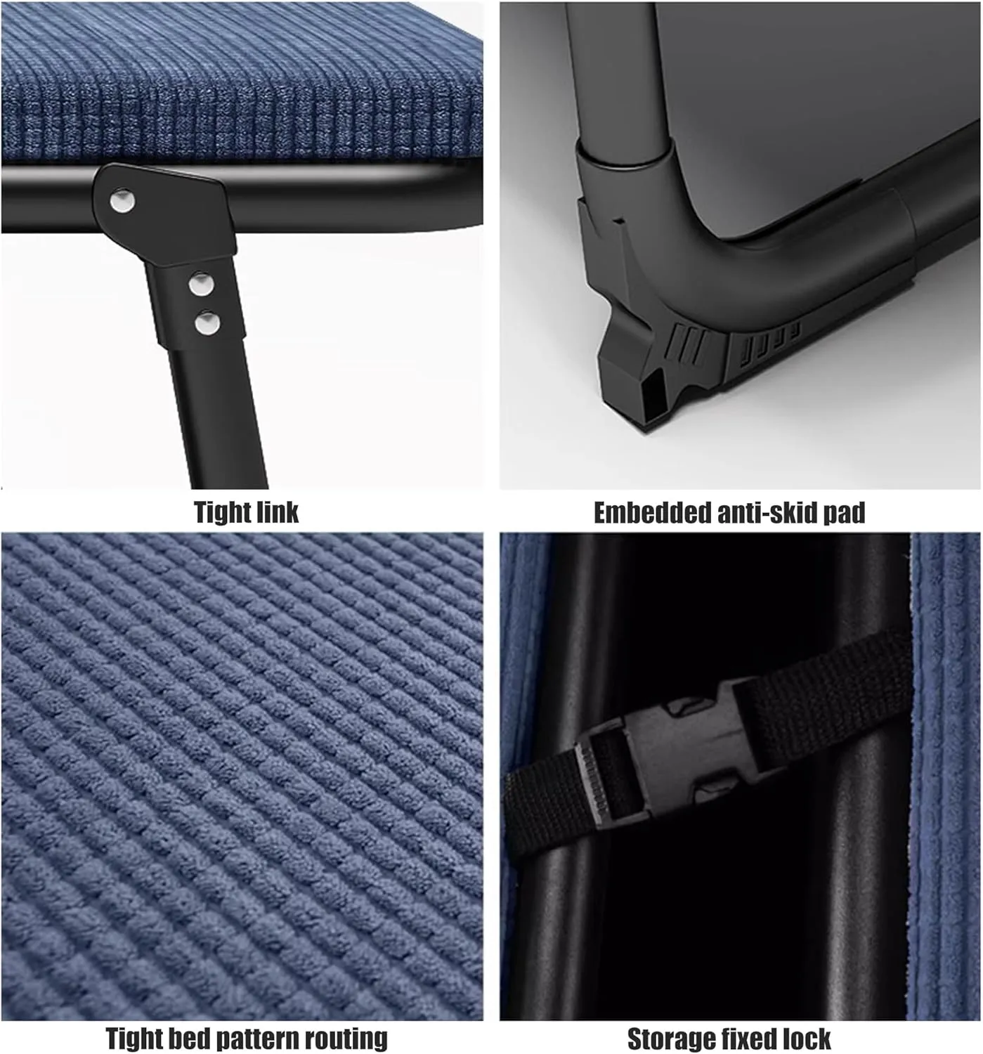 Folding Camping Cot W/Mat for Adults, Heavy Duty Collapsible Foldable Camping Bed for Adults Kids with Non-Slip Foot Pad for Home Office Nap Beach Pool Patio Travel(Blue,70x187cm)