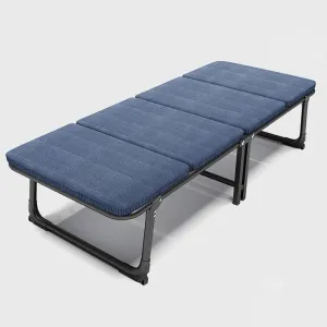 Folding Camping Cot W/Mat for Adults, Heavy Duty Collapsible Foldable Camping Bed for Adults Kids with Non-Slip Foot Pad for Home Office Nap Beach Pool Patio Travel(Blue,70x187cm)