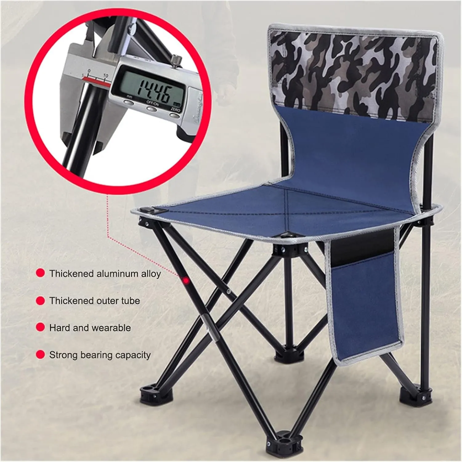 Folding Chair Outdoor Camping Chairs Portable Fishing Chair Fishing Leisure Folding Stool Aluminum Alloy Camping Hiking Camp Chairs Portable Folding Chair, Leaf