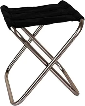 Folding Chairs Outdoor Folding Aluminum Alloy Chair Fishing Stool Chair Portable Camping Beach Chair Folding (Color : Gold) Durable (Color : SkyBlue) (Black)