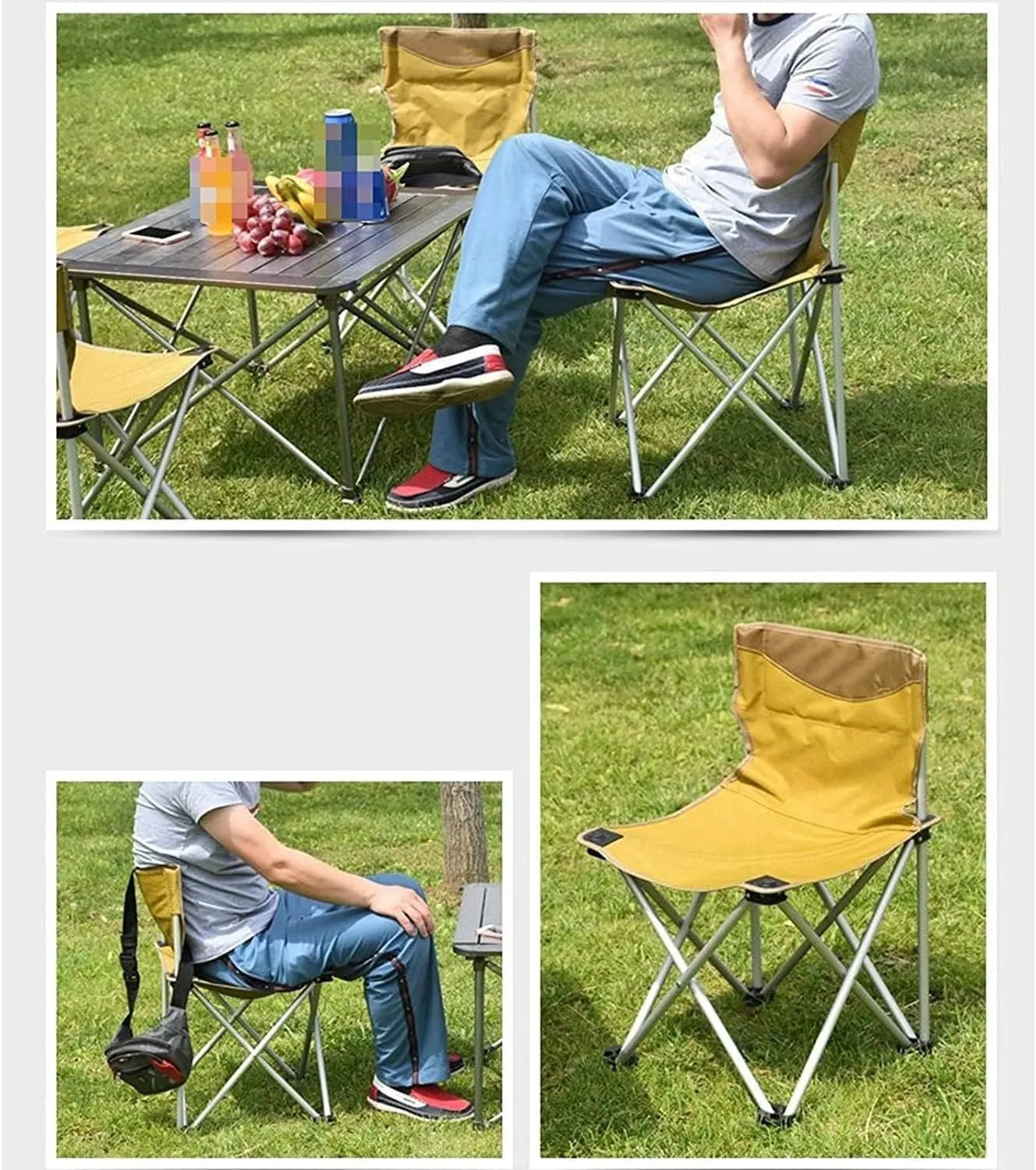 Folding Chairs Outdoor Portable Aluminum Alloy Folding Chair Backrest Ultralight Fishing Leisure Chair Beach Seat Stool Outdoor Camping Portable Camping Chair(36 * 35.5 * 61cm)