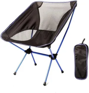 Folding Chairs, Outdoor Waterproof Oxford Cloth Fishing Chair, Canvas Camping Picnic Mesh Lounger Leisure Hiking Balcony Stool Foldable Chair (Color : Blue)