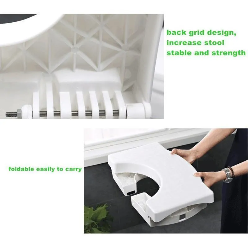 Folding multi -function toilet stool