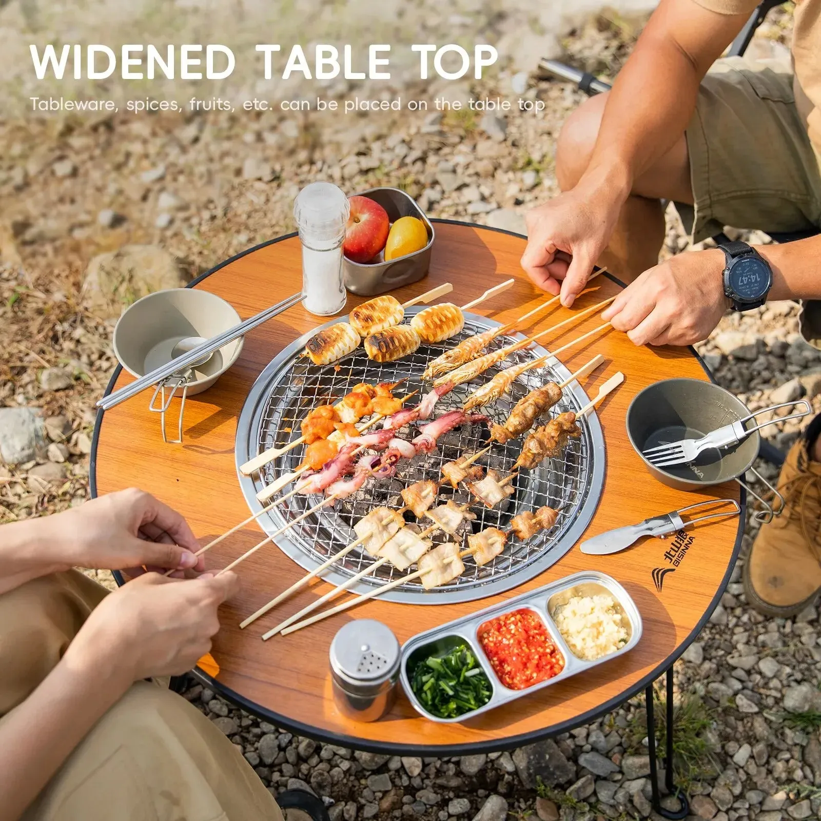 Folding Portable Barbecue Round Table Stove