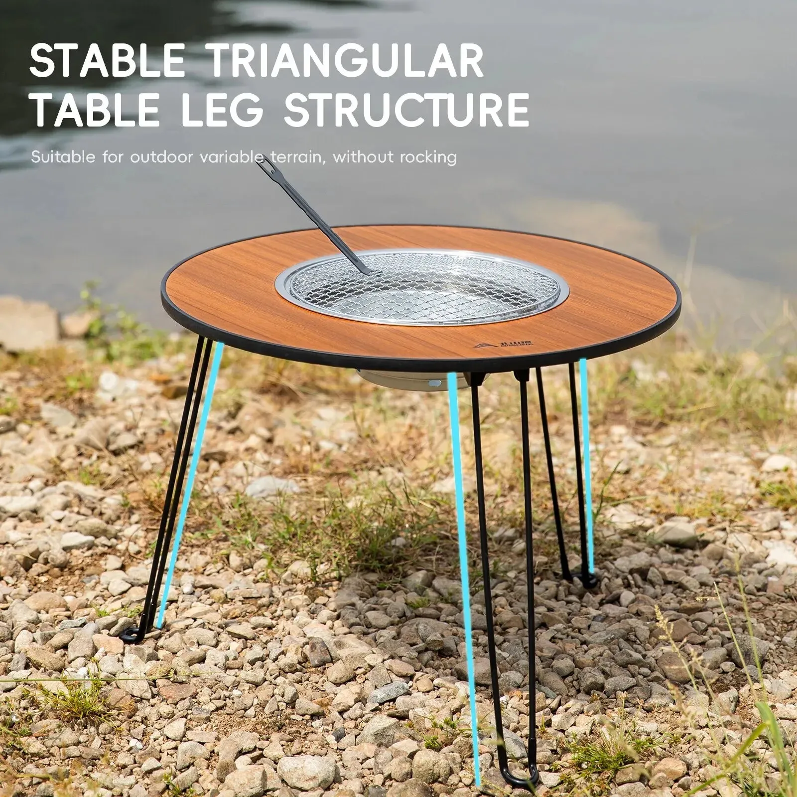 Folding Portable Barbecue Round Table Stove