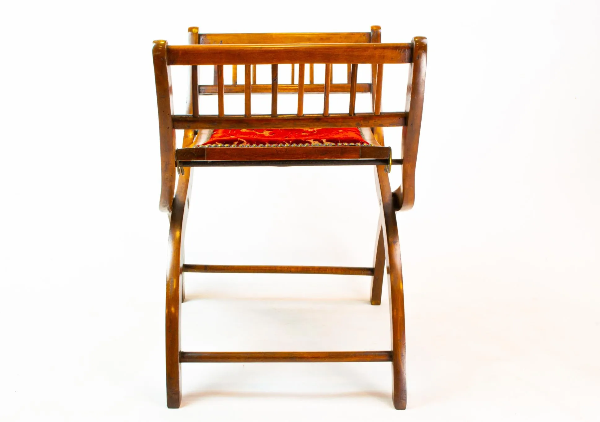 Folding Stool in Mahogany, English 1850s
