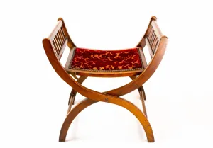 Folding Stool in Mahogany, English 1850s
