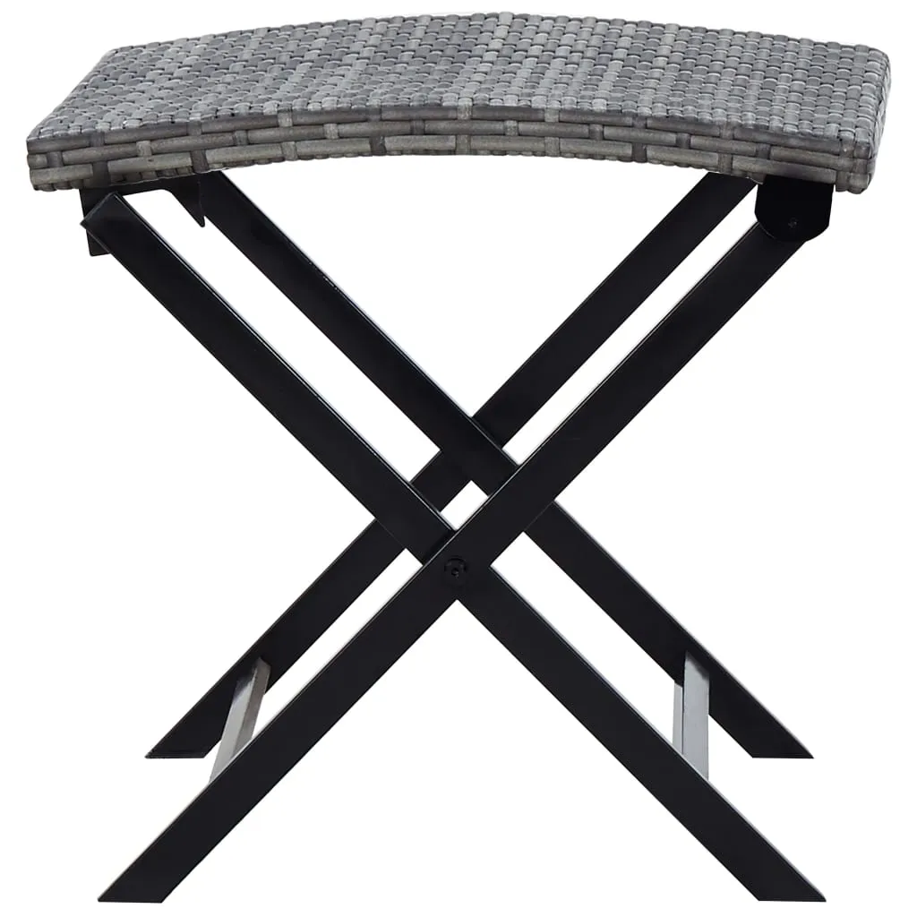 Folding Stool Outdoor Folding Stool Chair for Balcony Lawn Poly Rattan