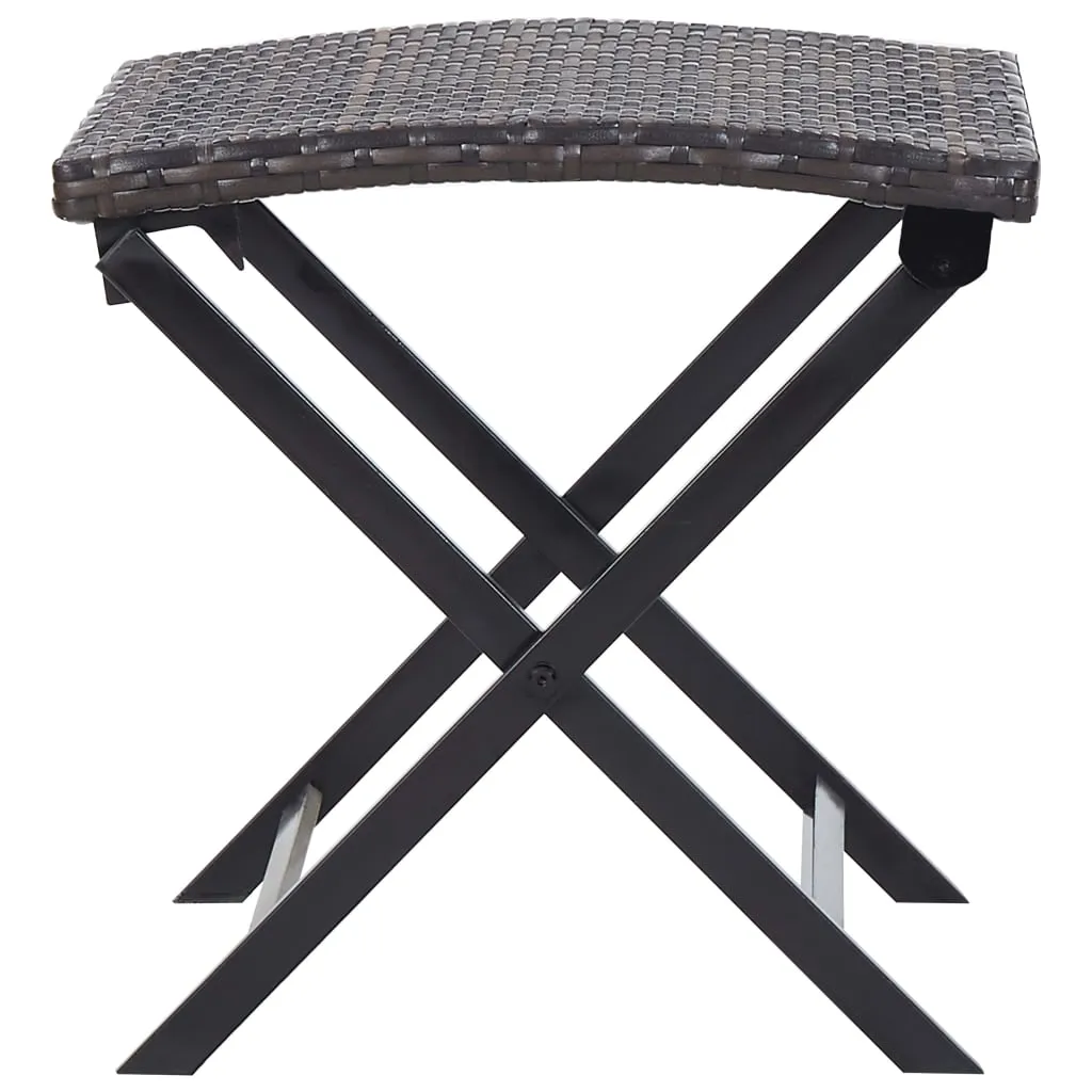 Folding Stool Outdoor Folding Stool Chair for Balcony Lawn Poly Rattan