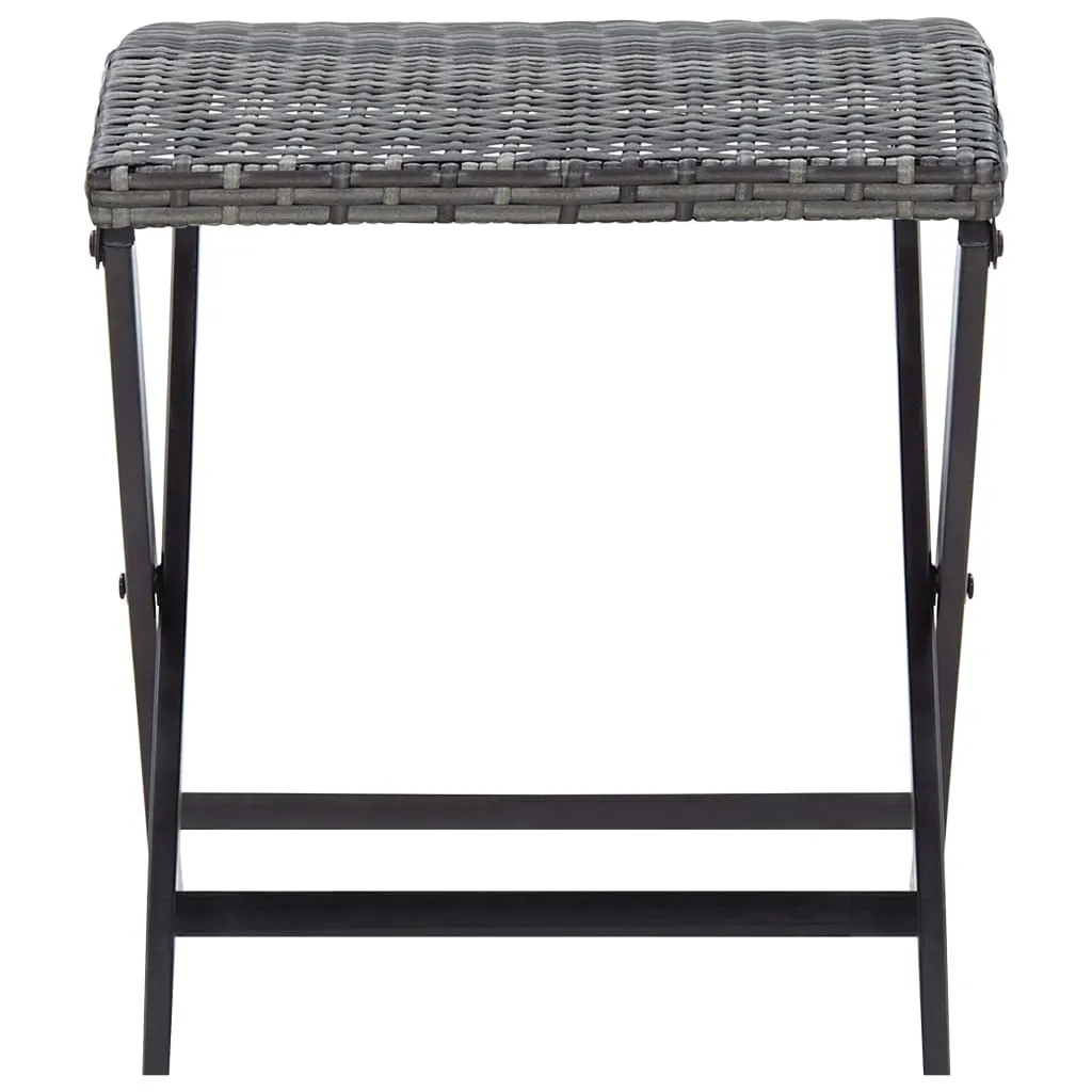 Folding Stool Outdoor Folding Stool Chair for Balcony Lawn Poly Rattan