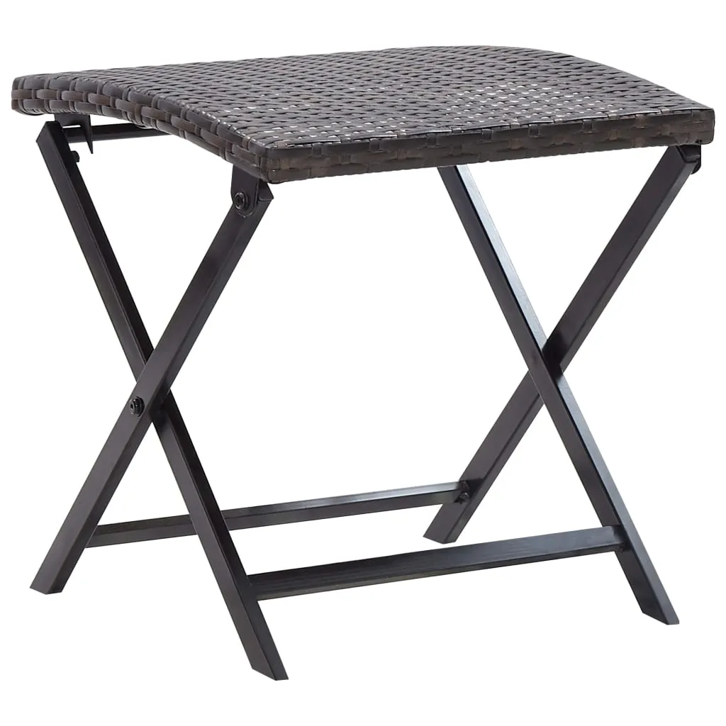 Folding Stool Outdoor Folding Stool Chair for Balcony Lawn Poly Rattan