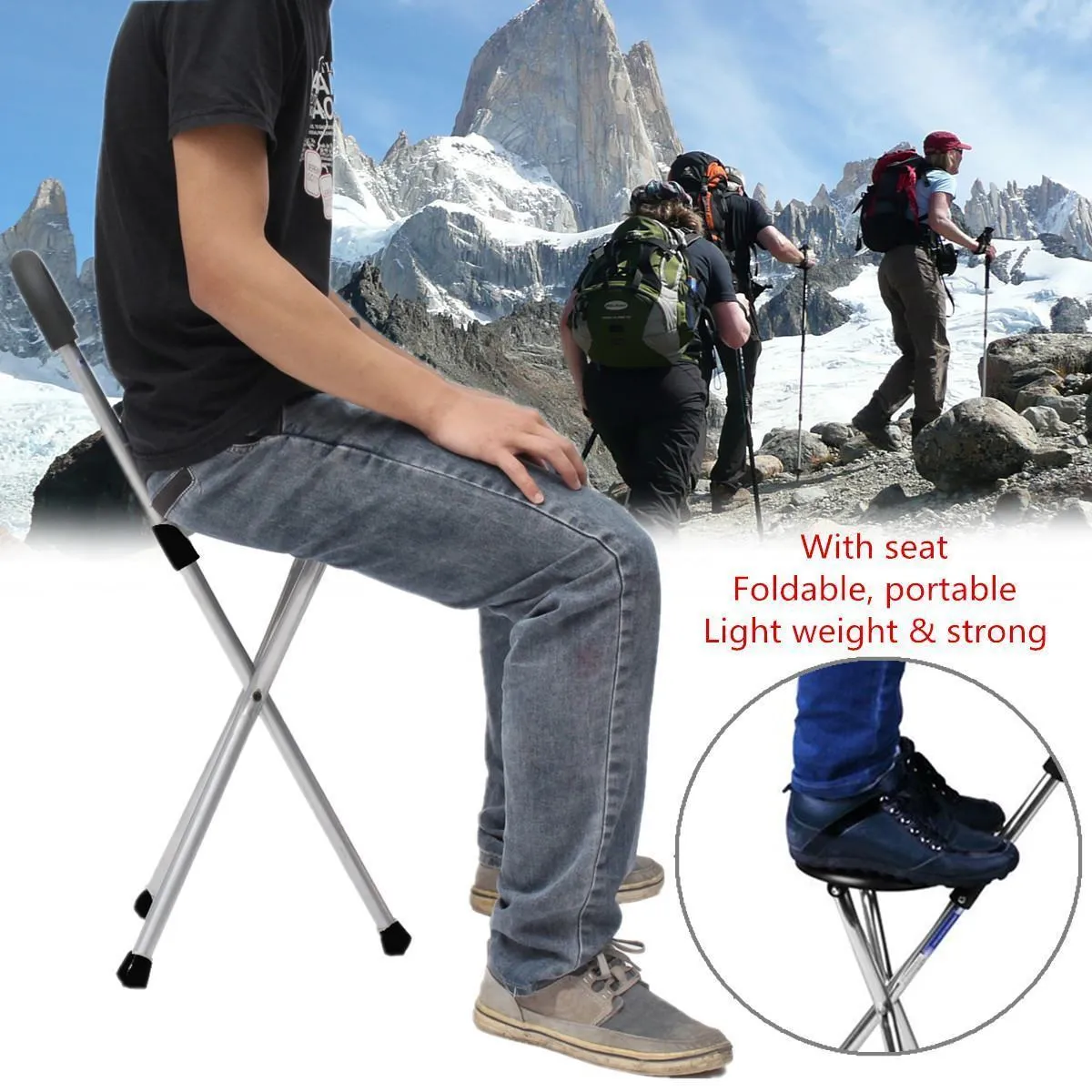 Folding Walking Stool