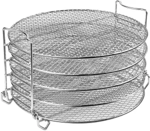 for Dehydrator Stand, Grill Stand Air Fryer with Five Stackable Layers Food Grade for Dehydrator Rack Stainless Steel Stand Accessories 6L Fryers