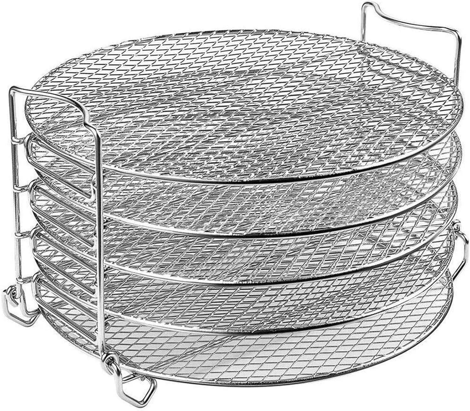 for Dehydrator Stand, Grill Stand Air Fryer with Five Stackable Layers Food Grade for Dehydrator Rack Stainless Steel Stand Accessories 6L Fryers