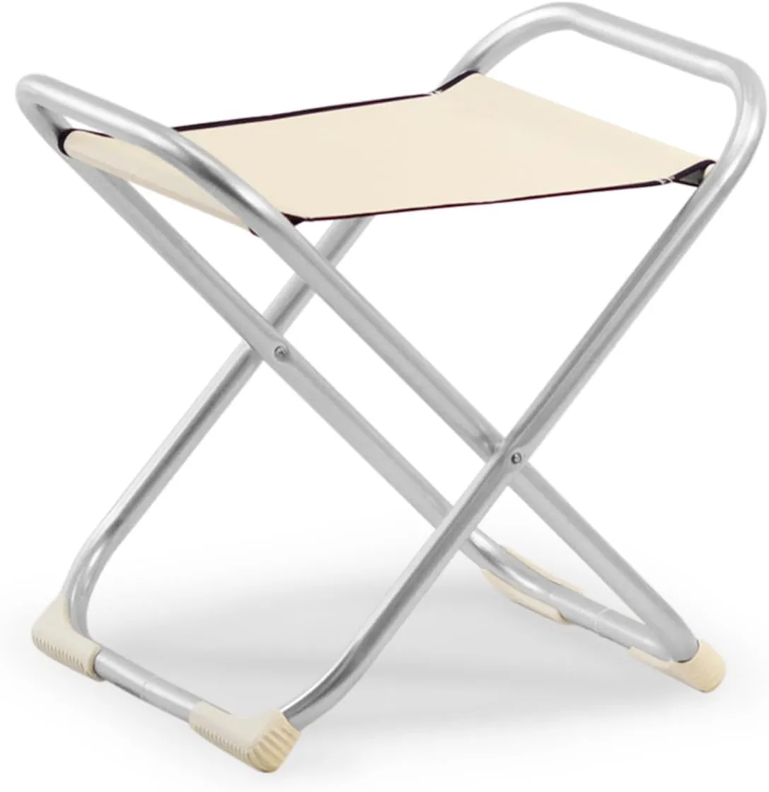 FORMA MARINE Folding Aluminum Boat Deck Fishing Stool Off White Fabric M700W