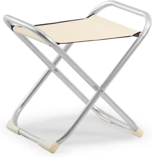 FORMA MARINE Folding Aluminum Boat Deck Fishing Stool Off White Fabric M700W