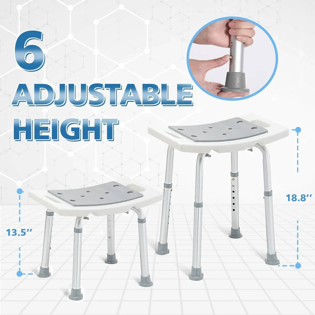 FSA/HSA Eligible Shower Chair for Inside Shower, Shower Stool for Elderly and Disabled, Tool-Free Assembly Shower Seat for Bathtub, Shower Bath Chairs for Seniors/Disabled by DUALECO