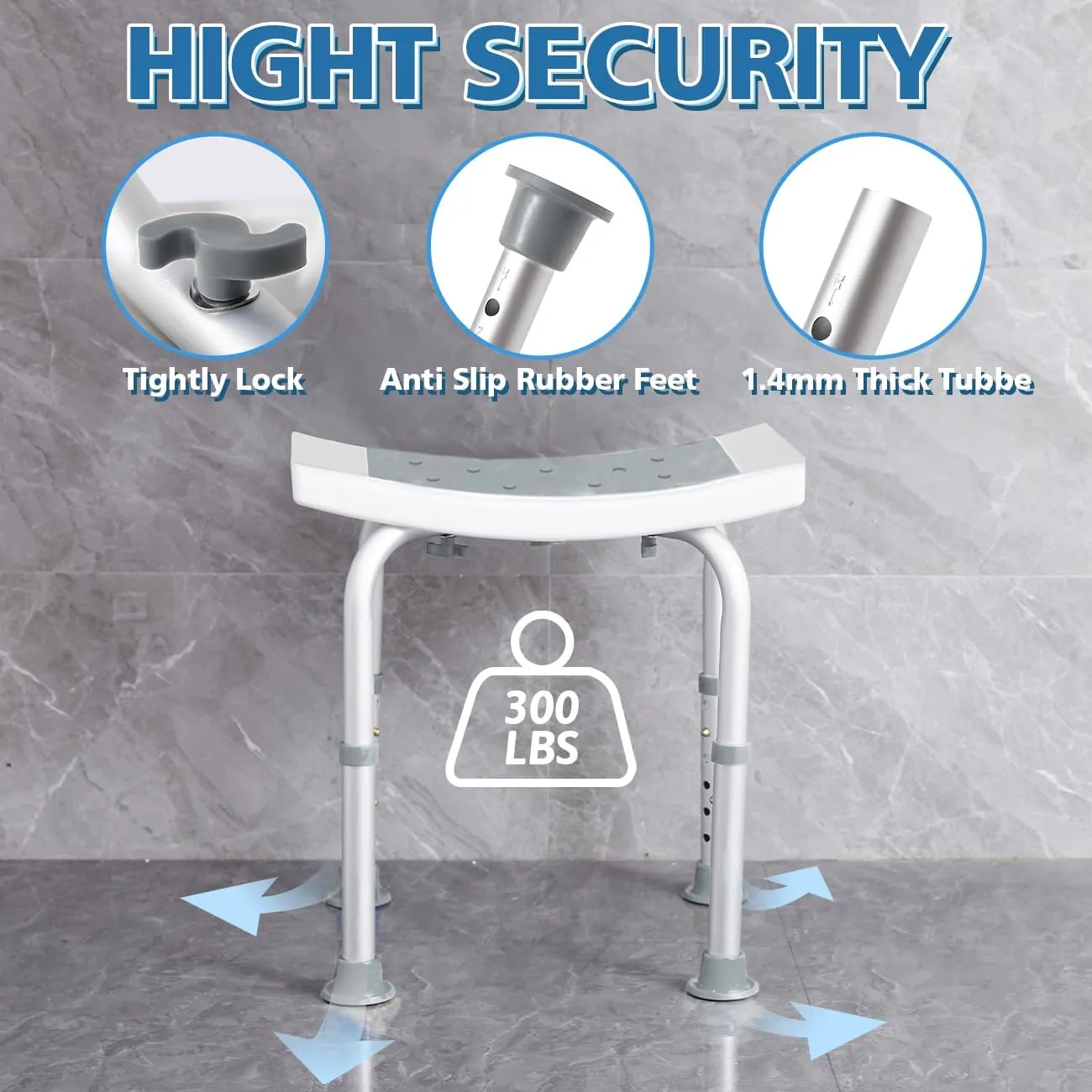 FSA/HSA Eligible Shower Chair for Inside Shower, Shower Stool for Elderly and Disabled, Tool-Free Assembly Shower Seat for Bathtub, Shower Bath Chairs for Seniors/Disabled by DUALECO