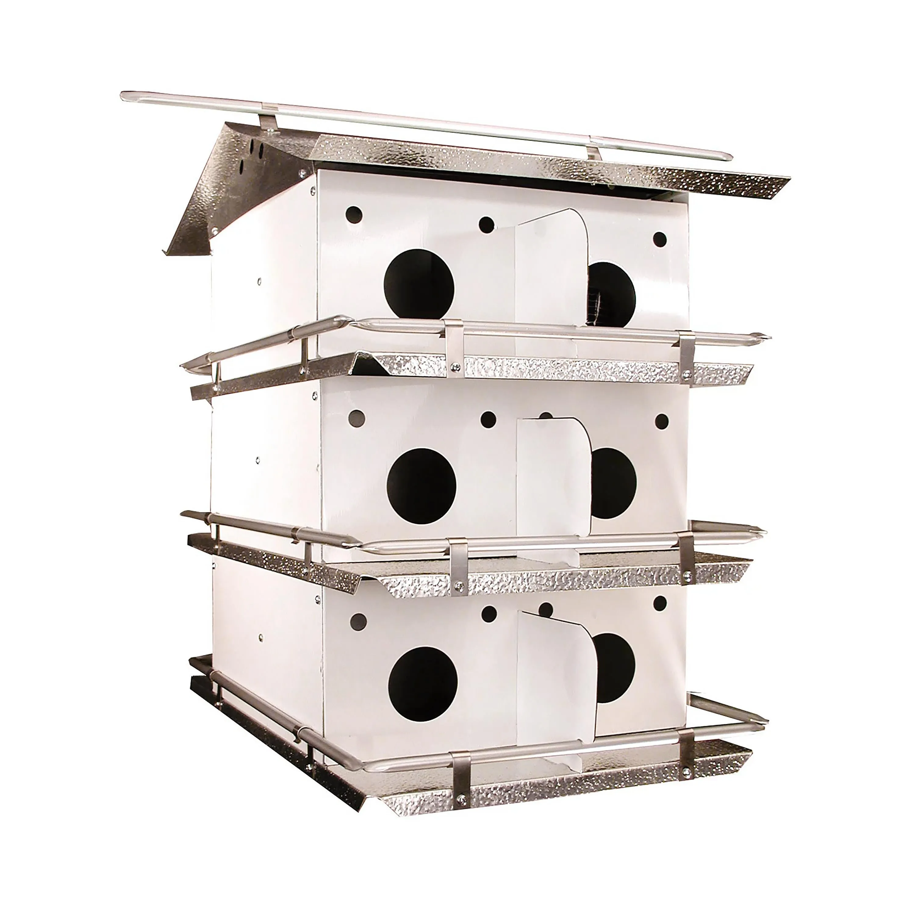 Fully-Assembled 12-Room Purple Martin Birdhouse and Pole Set