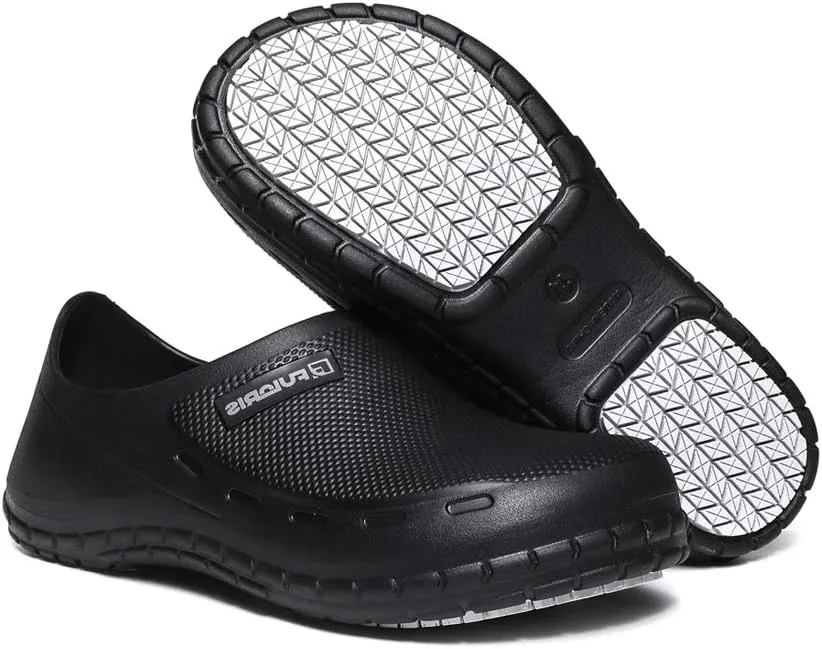 FULORIS Black Nursing Nurse Shoes for Women, Garden Shoes Chef Shoes Waterproof Platform Sloggers for Women, Slip Resistant Work Chef Shoes of Women Hospital Garden Kitchen
