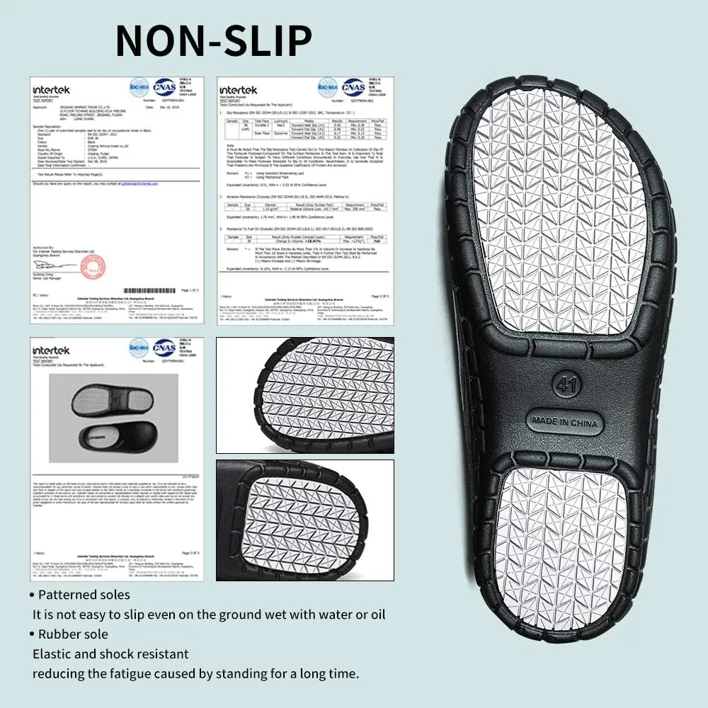 FULORIS Black Nursing Nurse Shoes for Women, Garden Shoes Chef Shoes Waterproof Platform Sloggers for Women, Slip Resistant Work Chef Shoes of Women Hospital Garden Kitchen