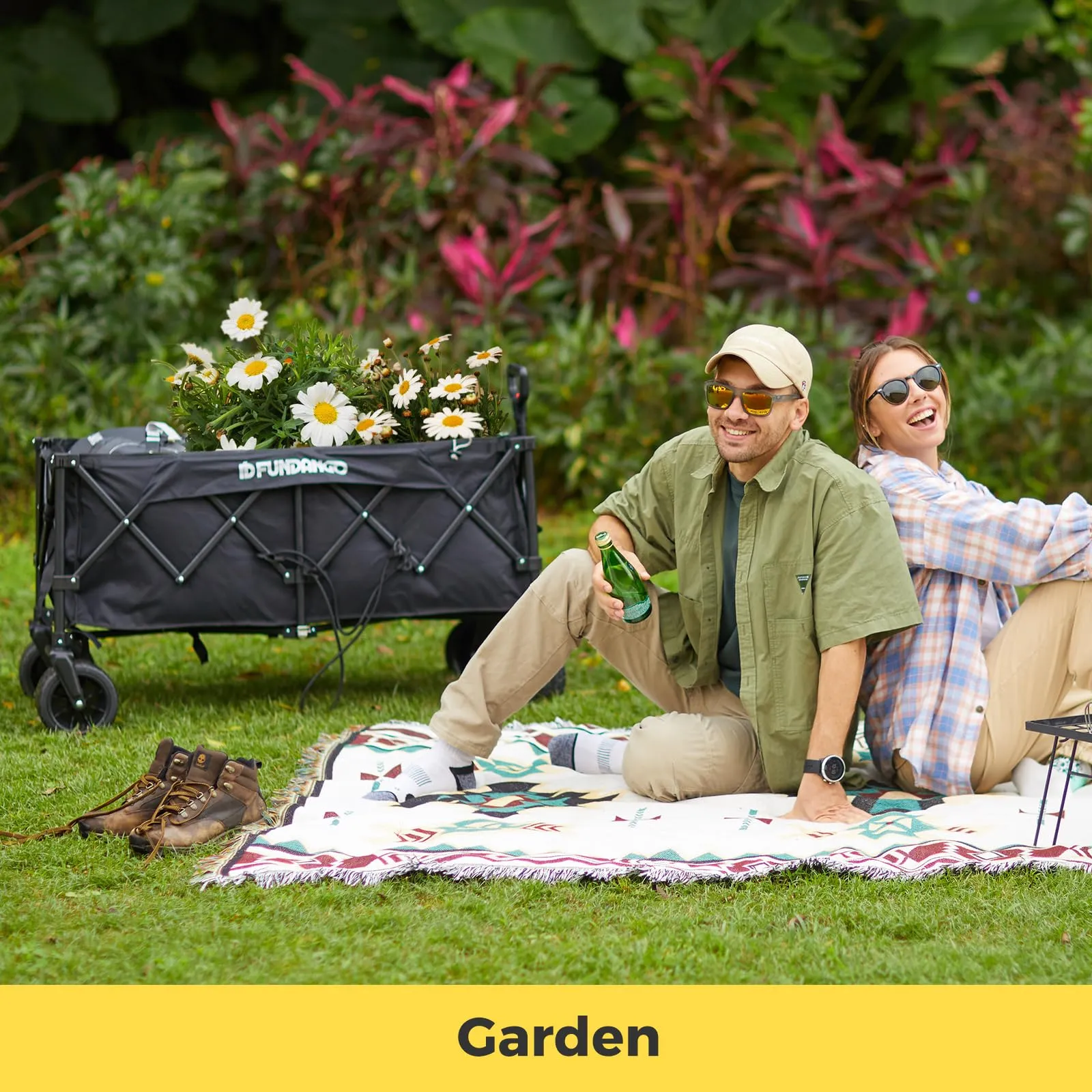 FUNDANGO Folding Wagon 180L Dual Chassis Camping Wagon