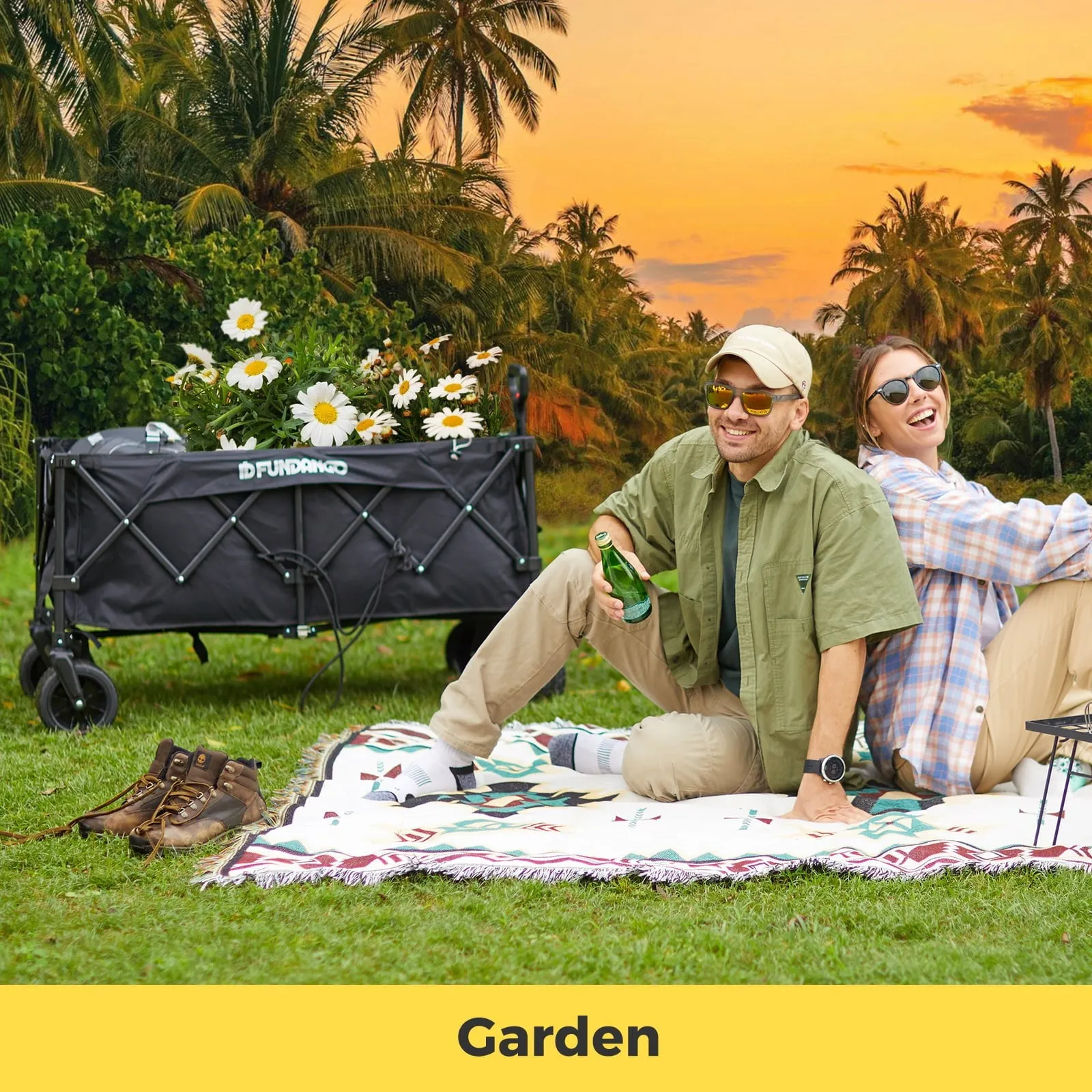FUNDANGO Folding Wagon 180L Dual Chassis Camping Wagon