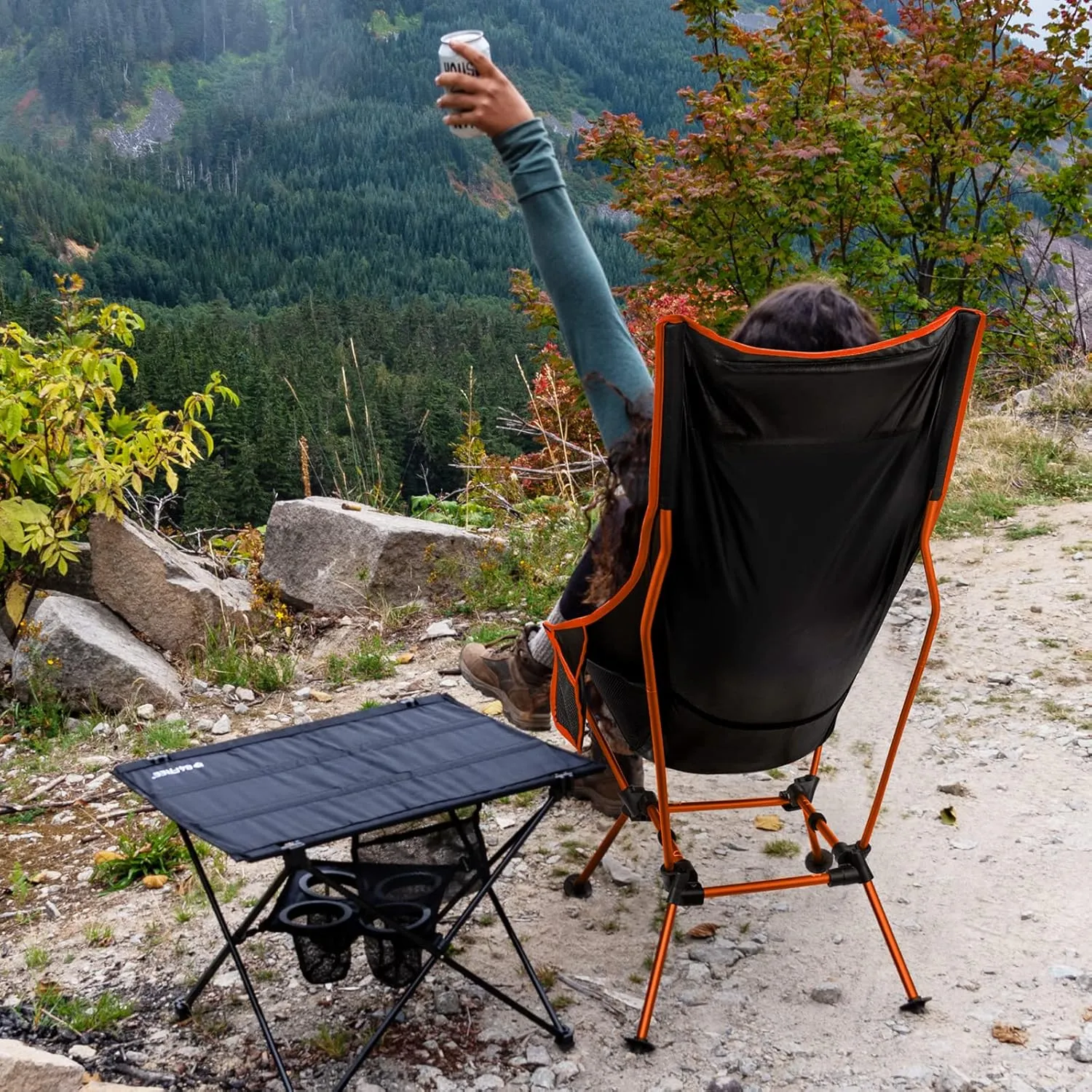 G4Free 2Pack Lightweight Portable High Back Camp Chair, Folding Chair Lawn Chair Heavy Duty 330lbs with Headrest & Pocket for Outdoor Camp Travel Beach Travel Hiking