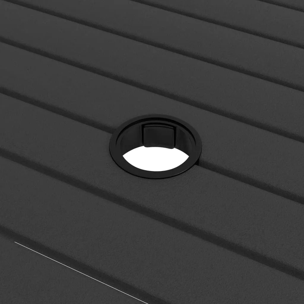 Garden Table Anthracite Powder-Coated Steel, Outdoor Dining, Camping, Coffee, Side, Tables 32.1x32.1x28.3 in