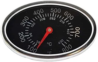 Gas Grill Replacement Heat Indicator Aussie For BBQ Grillware, Brinkmann, Charbroil, Charmglow, Grill King, Grill Master and Master Cook, Master Forge. Mounts to grill with single threaded