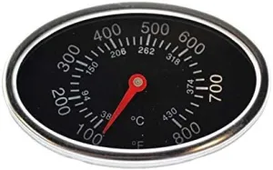 Gas Grill Replacement Heat Indicator Aussie For BBQ Grillware, Brinkmann, Charbroil, Charmglow, Grill King, Grill Master and Master Cook, Master Forge. Mounts to grill with single threaded