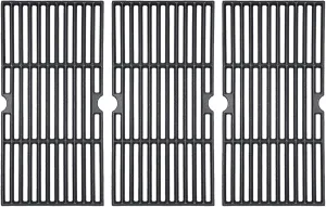 GasSaf 16 7/8" Grill Grates for Charbroil 463420508, 463420511, 463436214, 463440109 Gas Grill, Cast Iron Grates for Char Broil, Thermos, Master Chef, Backyard, 3PCS Grates Replacement for Char-Broil