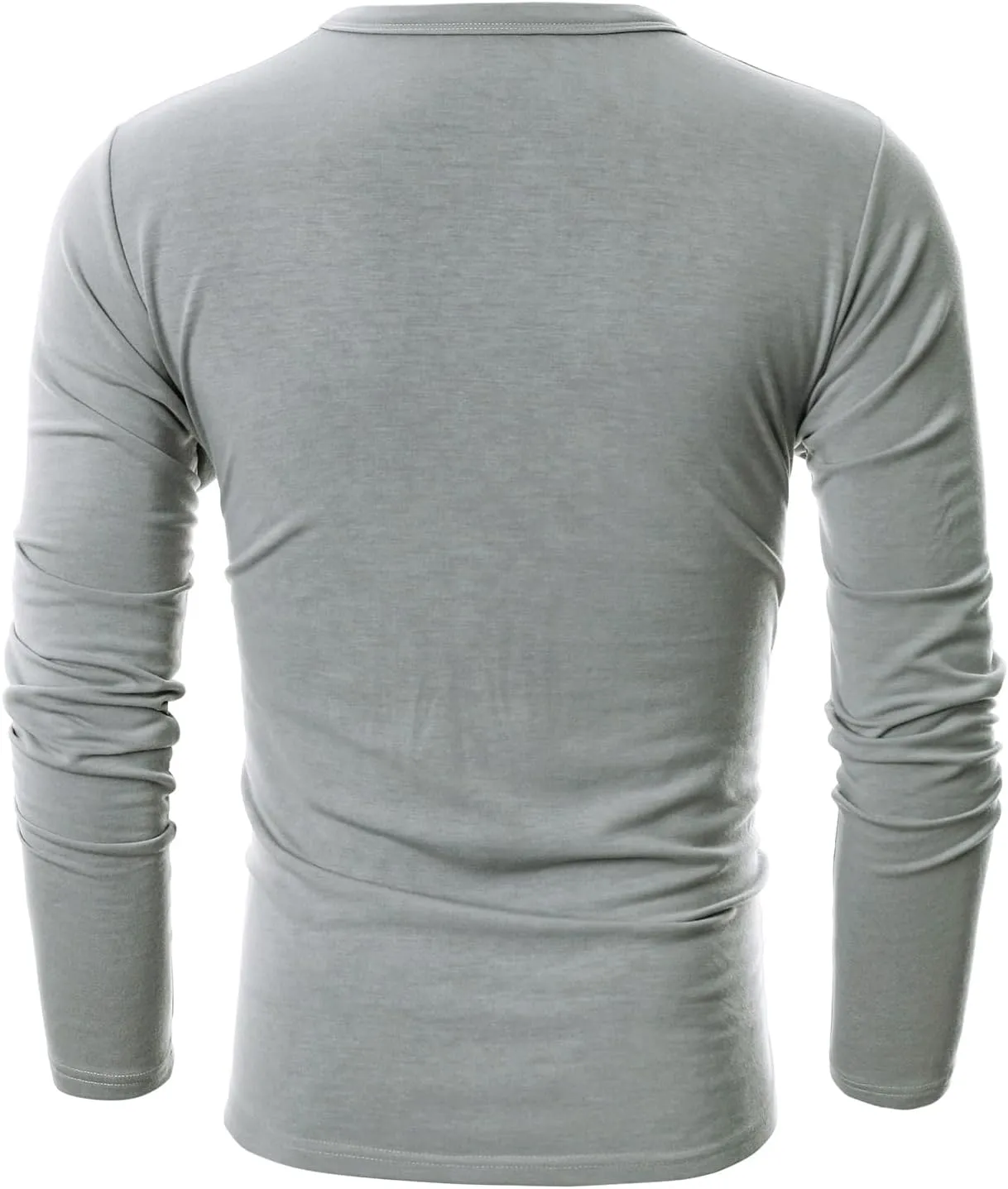 GIVON Mens Slim Fit Soft Cotton Long Sleeve Lightweight Thermal Crew Neck T-Shirt
