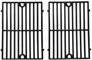 Gloss Cast Iron Replacement Cooking Grid for Kenmore, Hamilton Beach 84131, 84131C, Vermont Castings CF9030, Grand Cafe: GC1000 and Ellipse 2000LP Gas Grill Models, Set of 2