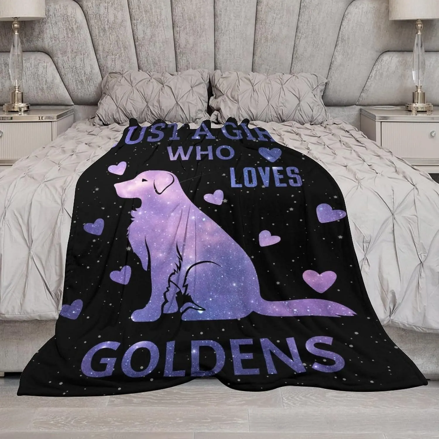 Golden Retriever Blanket Gifts, 60"x80" Dog Pattern Flannel Fleece Throw Blanket Soft, Lightweight, Comfortable, Warm Golden Retriever Themed Blanket for Humans Adults Kids
