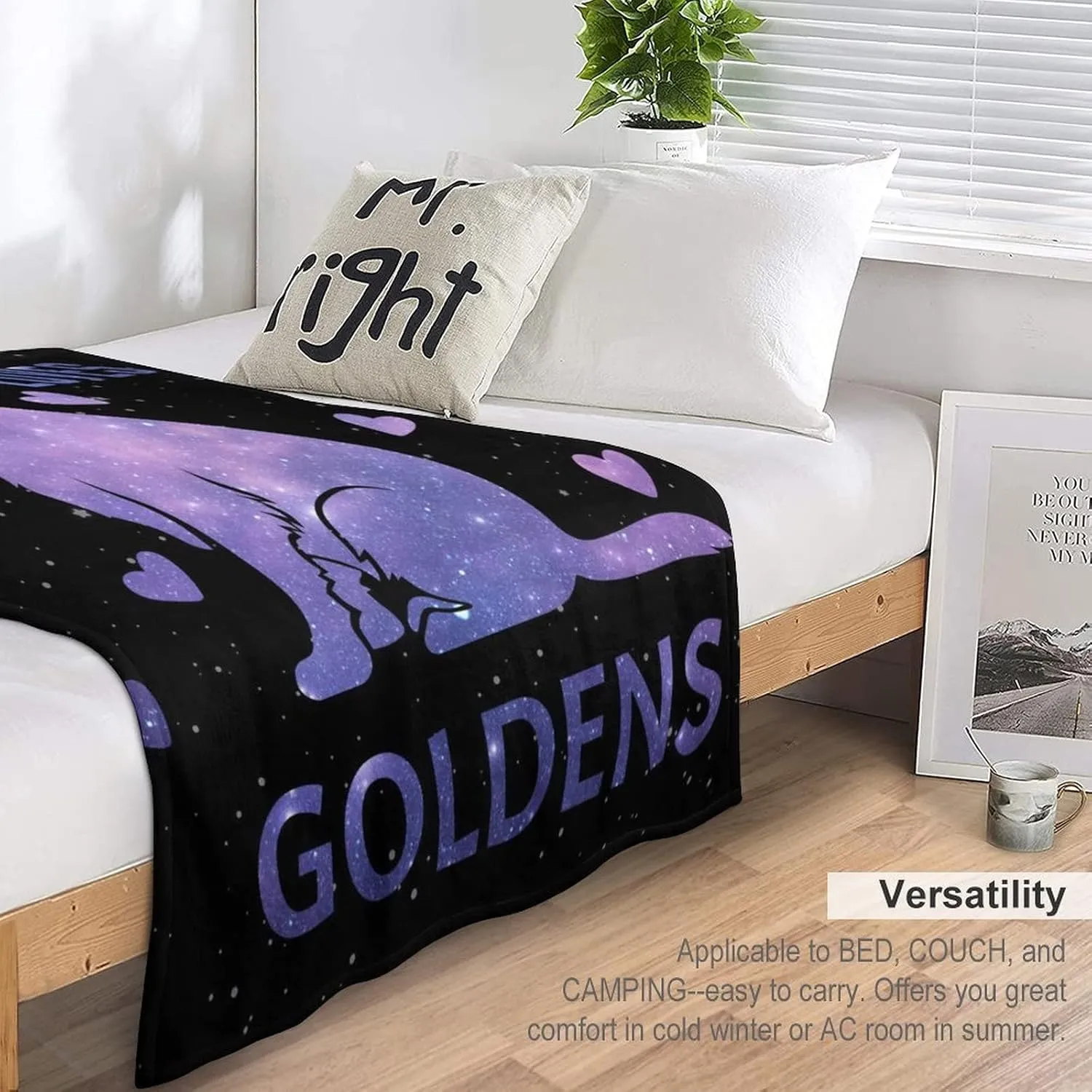 Golden Retriever Blanket Gifts, 60"x80" Dog Pattern Flannel Fleece Throw Blanket Soft, Lightweight, Comfortable, Warm Golden Retriever Themed Blanket for Humans Adults Kids
