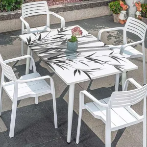 Grey Charcoal Fitted Tablecloth Cover, Bamboo Tree Clear Simple Background for Dining Tables,Buffet Parties and Camping Bamboo Fits up 5 Foot Tables