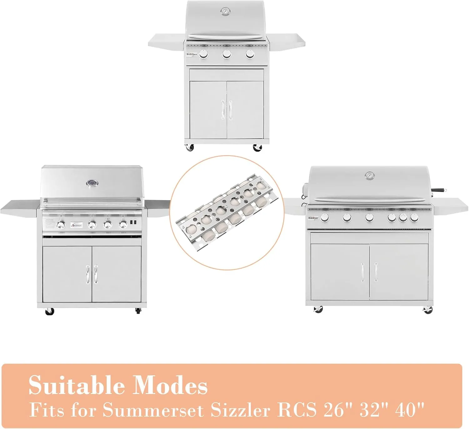 Grill Briquettes Tray Replacement Parts for Summerset Sizzler 26" 32" Grill,Replacement Parts for RCS Premier Series RJC32A RJC26A RJC40A RJC32AL RJC40AL Grill Briquettes Heat Plates,4 Pack